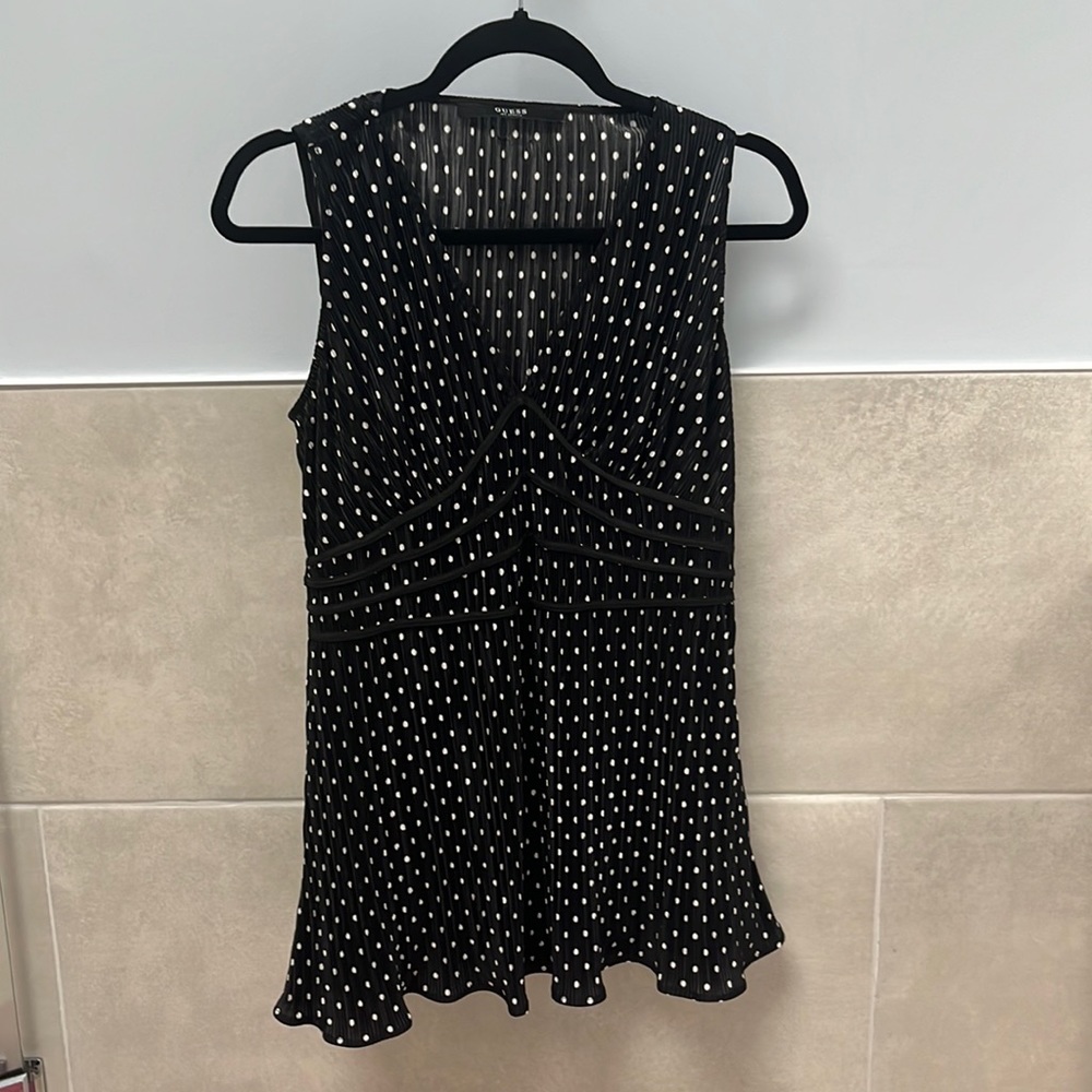 Guess black and white polka dot dress Petite Small